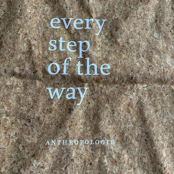 NWOT Anthropologie cork with copper glitter tote bag: “every step of the way” - Picture 3 of 8
